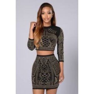 Mea Meor 2 Piece Studded Skirt Set Blue Size M EUC